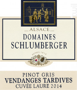 Pinot Gris Vendange Tardive Cuvée Laure - Domaines Schlumberger - 2014 - Blanc