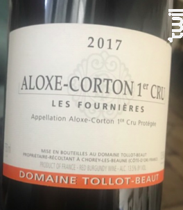 Aloxe-Corton 1er Cru Les Fournières - Domaine Tollot-Beaut et Fils - 2017 - Rouge