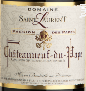 Passion des Papes - Domaine Saint Laurent - 2016 - Rouge