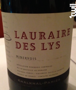 Lauraire des Lys - Khalkhal-Pamiès - 2020 - Rouge