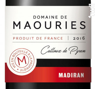 Cailloux de Pyren - Domaine de Maouries - 2016 - Rouge