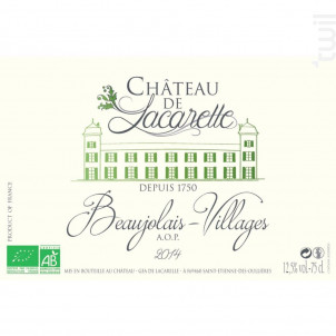 Château De Lacarelle - Beaujolais Villages Aop - Château de Lacarelle - 2014 - Rouge