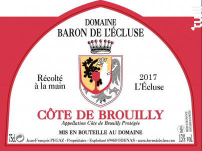 L'Ecluse - Domaine Baron de l'Ecluse - 2017 - Rouge
