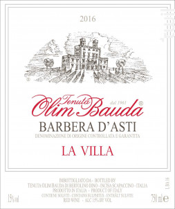 La Villa Barbera d'Asti DOCG - OLIM BAUDA - 2018 - Rouge