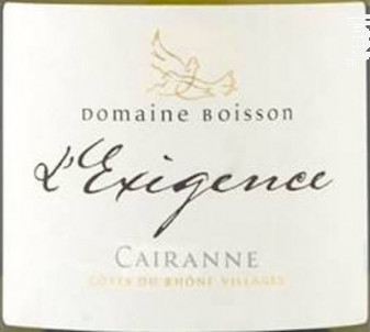 L'Exigence - Domaine Boisson - 2018 - Blanc