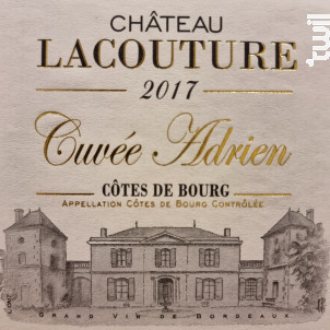 Cuvée Adrien - Château Lacouture - 2017 - Rouge