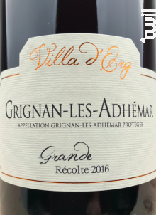 Grignan Les Adhemar - Villa d'Erg - 2021 - Rouge