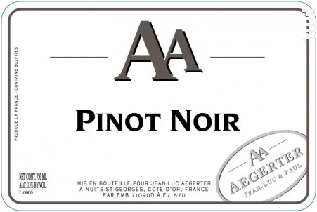 Aa Pinot Noir - Jean Luc et Paul Aegerter - 2016 - Rouge