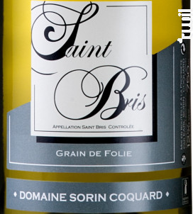 Saint-Bris Grain de Folie - Domaine Sorin Coquard - 2018 - Blanc