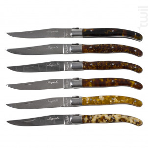 Coffret 6 Couteaux Laguiole Acrylique Ecaille - jean dubost -  - 