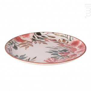 Assiette Plate Pink Flor 27 Cm lot De 6 - table passion -  - 