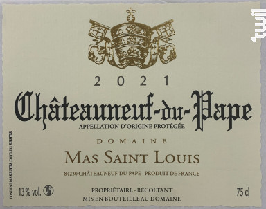 Mas Saint- Louis - Mas Saint-Louis - 2021 - Blanc