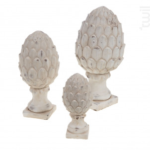 Pomme De Pin Blanc En Patine 36 Cm - Amadeus -  - 