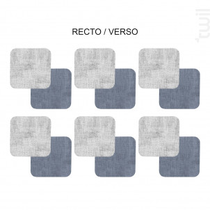 Set De 6 Dessous De Verre Carré Gris Bleu - table passion -  - 