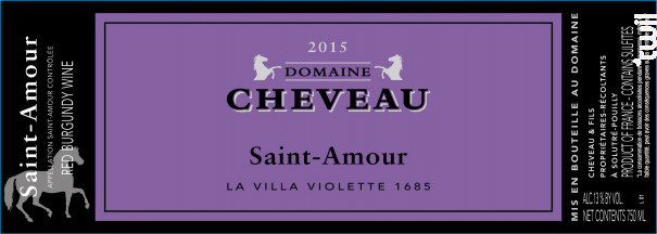 La Villa Violette 1685 - Domaine Cheveau - 2015 - Rouge