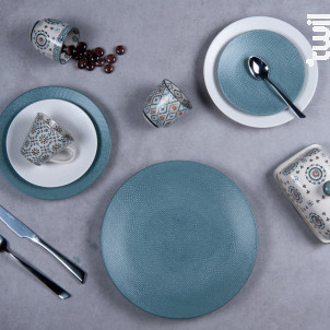 Assiette Plate Vésuvio Bleu 27 Cm lot De 6 - table passion -  - 