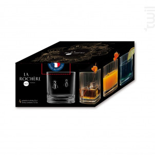 Boite De 4 Verres À Whisky Abeille - la rochere -  - 