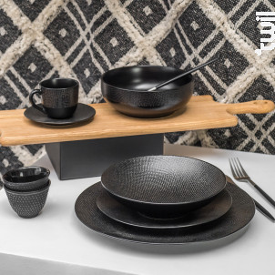 Assiette De Présentation Vésuvio Noir 31 Cm - table passion -  - 