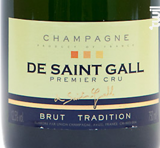 Brut Tradition Premier Cru - Champagne de Saint-Gall - No vintage - Effervescent