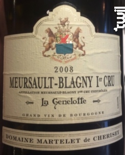 Meursault-Blagny 1er Cru La Genelotte - DOMAINE Comtesse de CHERISEY - 2017 - Rouge