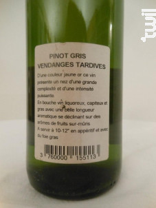 Pinot Gris Vendanges Tardives - Domaine Aline et Rémy Simon - 2003 - Blanc