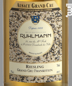 Riesling Grand Cru Frankstein - Famille Ruhlmann Schutz - 2021 - Blanc