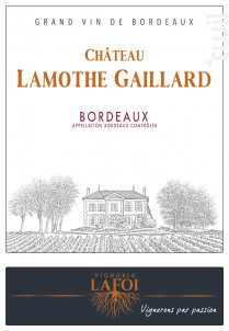 Château Lamothe Gaillard - Tradition - Vignoble Lafoi - 2019 - Rouge