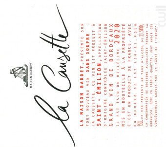 La Causette - Vignobles Bardet - 2020 - Rouge