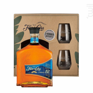 Coffret Flor De Cana Centenario 12 Ans + 2 Verres - Centenario - No vintage - 