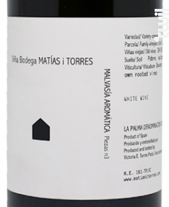 Malvasia Aromatica - Bodega Matías i Torres - 2015 - Blanc