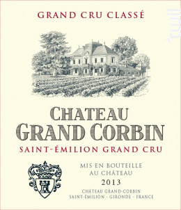 Château Grand Corbin - Château Grand Corbin - 2013 - Rouge