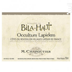 Occultum Lapidem - Maison M.Chapoutier - Domaine de Bila-Haut - 2020 - Rouge
