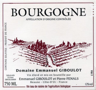 Bourgogne Pinot Noir - Domaine Emmanuel Giboulot - 2023 - Rouge