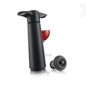 Pompe Noire Et 1 Bouchon À Vin - vacuvin -  - 