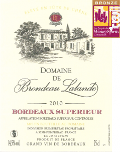 Bordeaux Superieur - Domaine de Brondeau Lalande - 2010 - Rouge