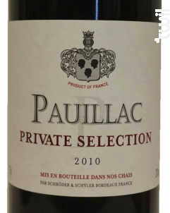 Pauillac Private Sélection - Domaine Schröder & Schÿler - 2010 - Rouge