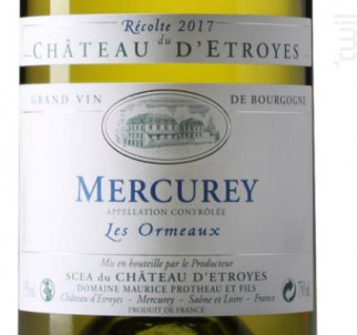 Mercurey Les Ormeaux - Château d'Etroyes - 2010 - Blanc