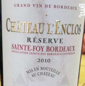 Château l'Enclos Réserve - Château L'Enclos - 2020 - Rouge
