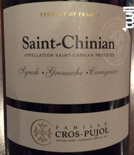 Saint Chinian - Famille Cros-Pujol - Château Grézan - 2022 - Rouge