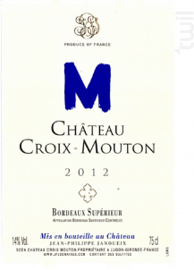Château CROIX MOUTON - Château Croix-Mouton - 2012 - Rouge