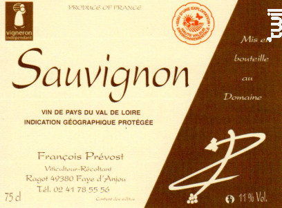 Sauvignon - François Prévost - 2019 - Blanc