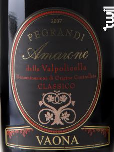 Amarone Classico Pegrandi Riserva - Vaona - 2009 - Rouge