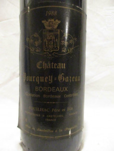 Château Pourquey Gazeau - Château Pourquey Gazeau - 1988 - Rouge