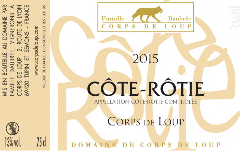 Côte-Rotie - Domaine de Corps de Loup - 2017 - Rouge
