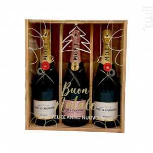 Coffret Cadeau Bois - Vitre Sapin - 2 Brut & 1 Rosé - Moët & Chandon - No vintage - Effervescent