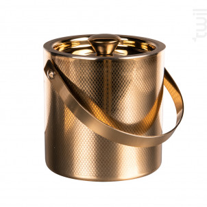 Seau À Glace Double Paroi Doré Avec Pince Diamond 15 Cm - table passion -  - 