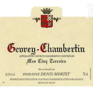 Gevrey Chambertin Mes Cinq Terroirs - Domaine Denis et Arnaud Mortet - 2017 - Rouge