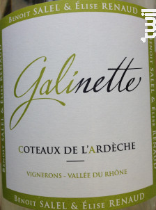 Galinette - Domaine Benoit Salel et Elise Renaud - 2018 - Blanc
