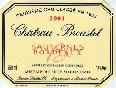 Château Broustet - Château Broustet - 2001 - Blanc