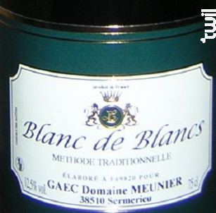 Blanc de blancs Brut - Domaine Meunier - No vintage - Effervescent